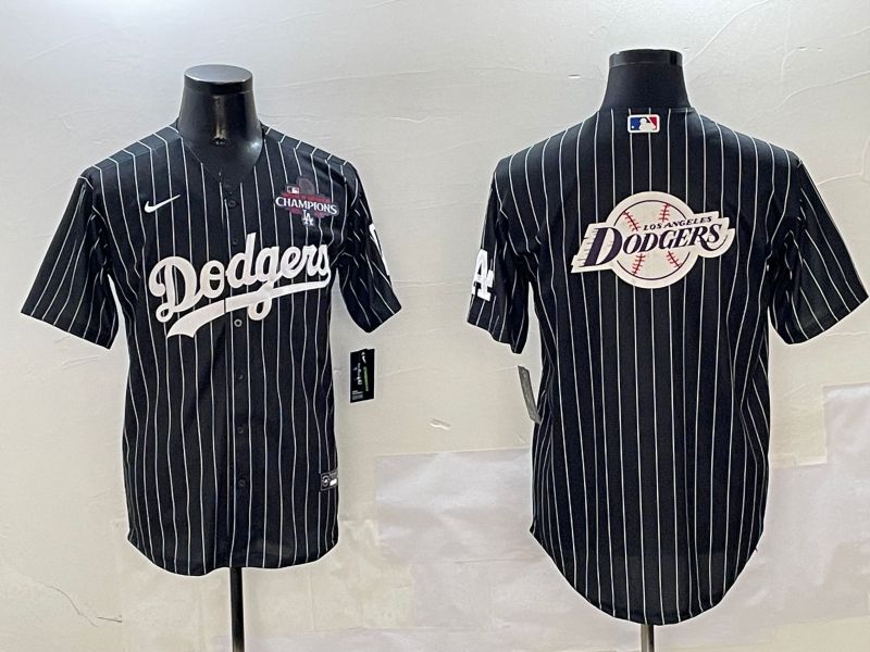 Men Los Angeles Dodgers Blank Black Stripe Jointly Name 2025 Nike MLB Jersey style 28->los angeles dodgers->MLB Jersey